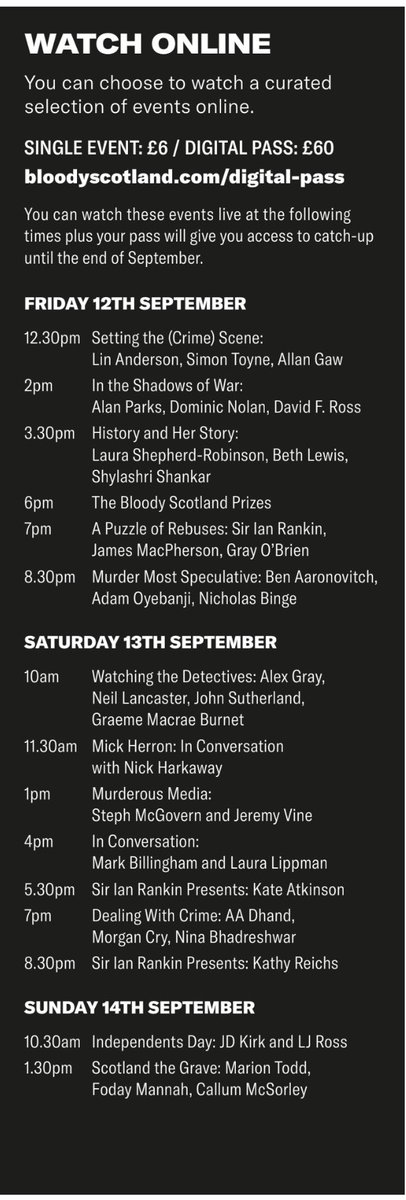 s77tux's tweet photo. Scunnered to realise one of the @BloodyScotland events I missed featured @FodayMannah, who teaches at my daughter’s school, in conversation with @MarionETodd & @CallumMcSorley chaired by @ScotsWhayHae… fortunately thanks to #DigitalPass, can catch-up until end of the month! https://t.co/J3ey5bah3s