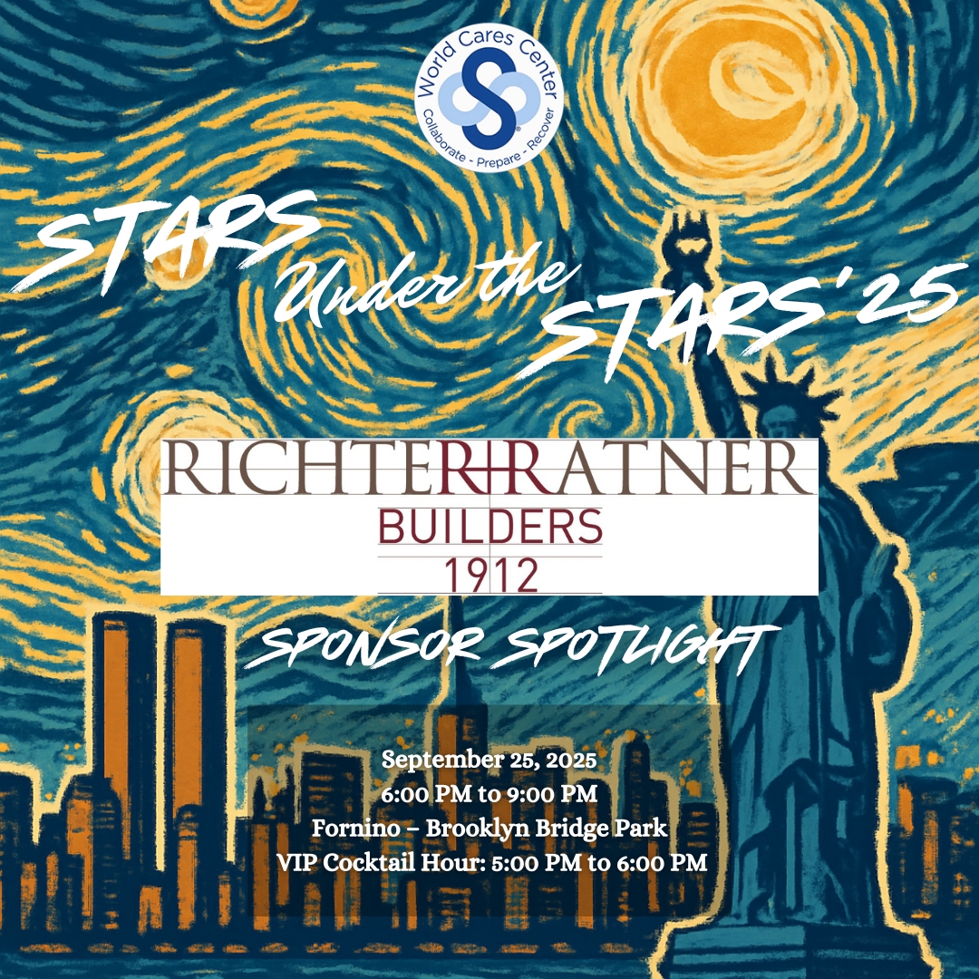 Join us next week for Stars Under the Stars! Honoring Richter+Ratner for building resilient communities with our Ready Responders. Thank you for your support! Corporate sponsorships available. Learn more: worldcares.org/2025-celebrate…
