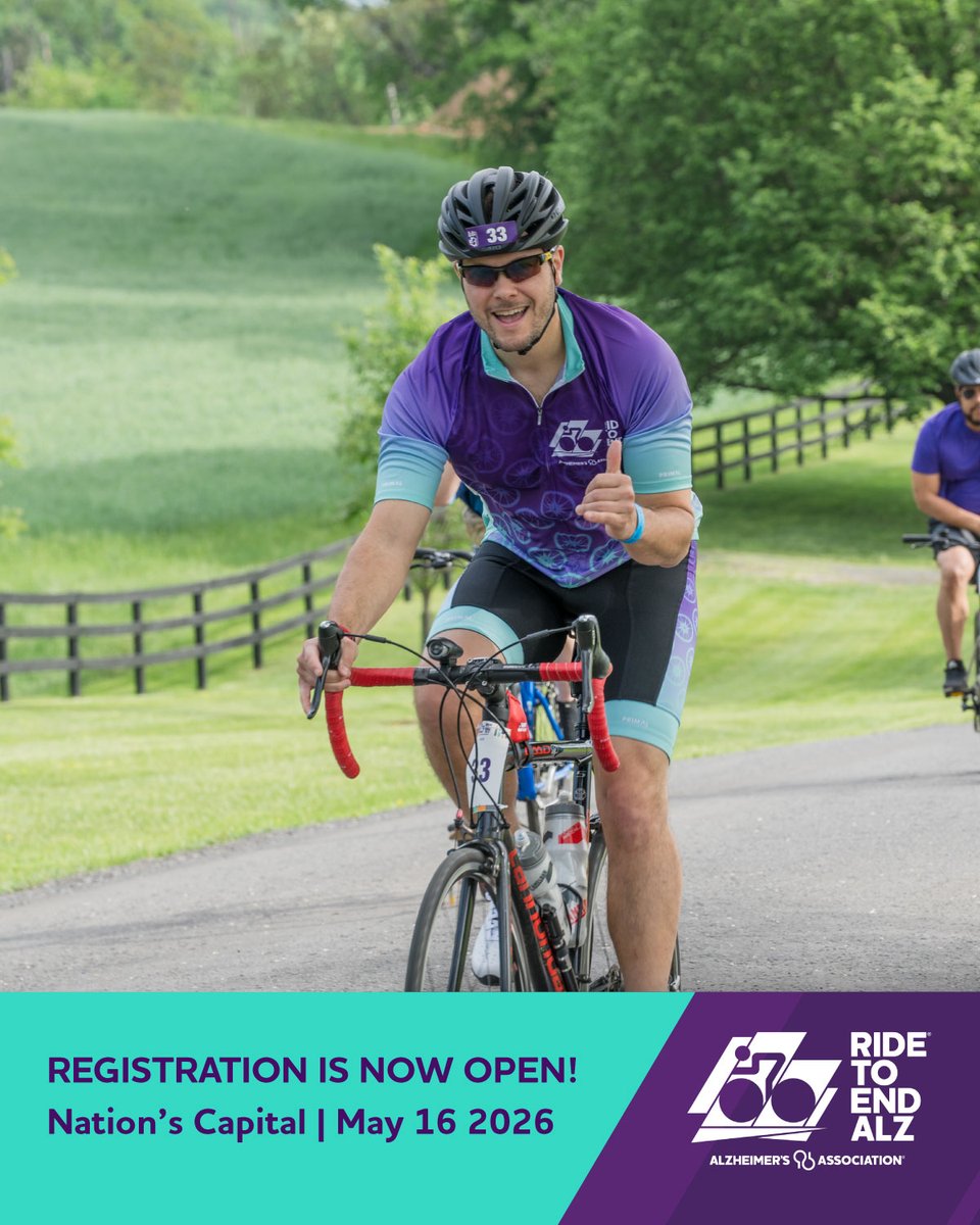 Registration is now open for #Ride2EndALZ Nation’s Capital, a premier cycling 🚴 event to end Alzheimer’s! You’ll enjoy expert support and first class amenities as you pedal through the picturesque Virginia countryside. Reserve your spot today: alz.org/ridedc.