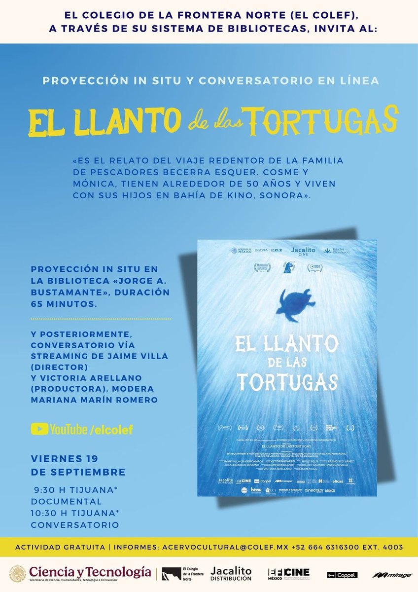 Viernes 19 de septiembre en el <a href="/elcolef/">El Colef</a> 📍 Biblioteca Jorge A. Bustamante 👩🏻‍💻 Q&amp;A con <a href="/jaimevillag/">Jaime Villa</a>, <a href="/victoriaareiano/">victoria 🫧</a> y <a href="/la__malianna/">Marianna</a>