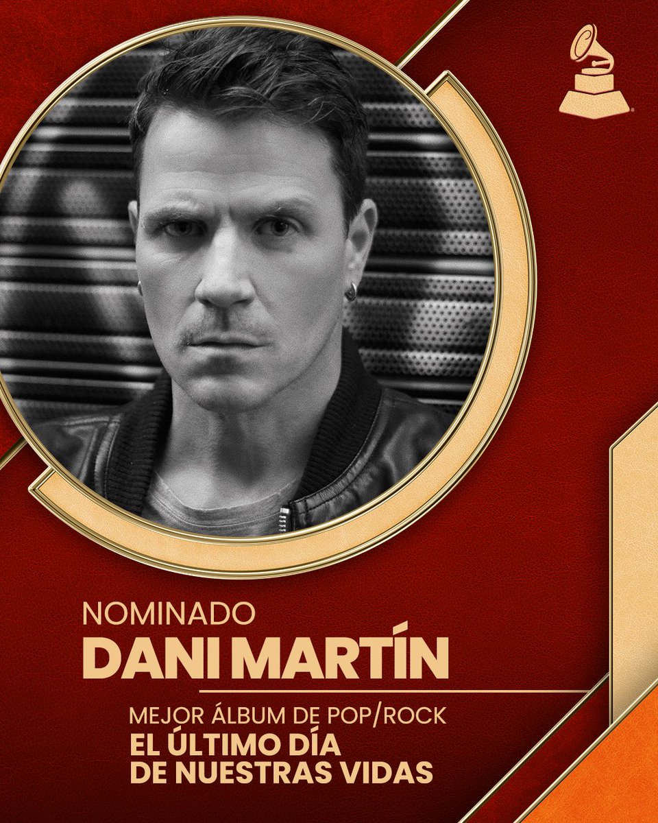 SonyMusicSpain's tweet photo. ¡Enhorabuena @_danielmartin_ por tu nominación en los #LatinGRAMMY a Mejor Álbum de Pop/Rock por "El Último Día de Nuestras Vidas"🏆! @LatinGRAMMYs https://t.co/i5tWtnT5Uh