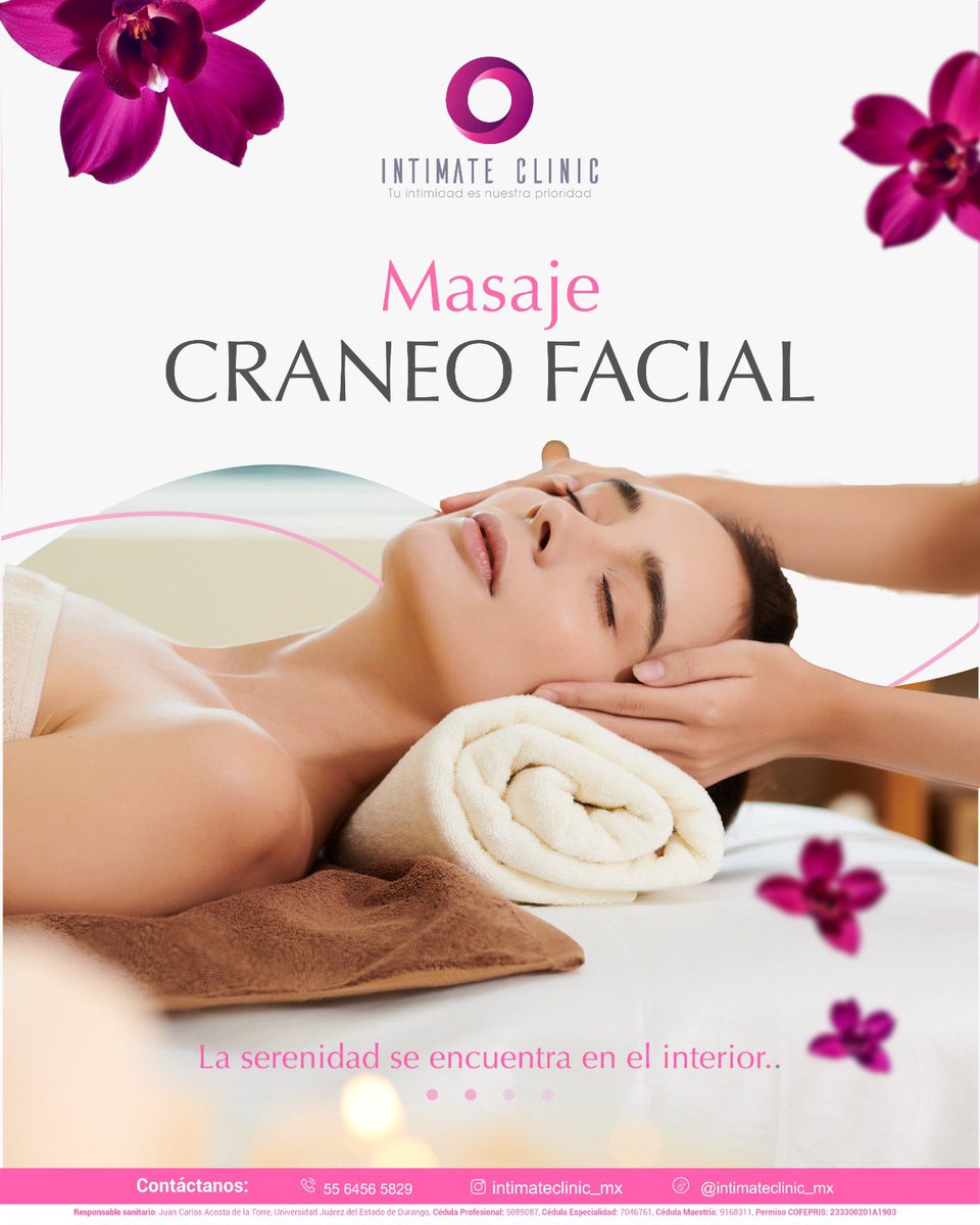 IntimateClinic_'s tweet photo. Tu mente también necesita un respiro. 🌿
El masaje cráneo facial libera tensiones y renueva tu energía. 💆🏻‍♀️✨

#IntimateClinic #Bienestar https://t.co/s38TYHoYbA