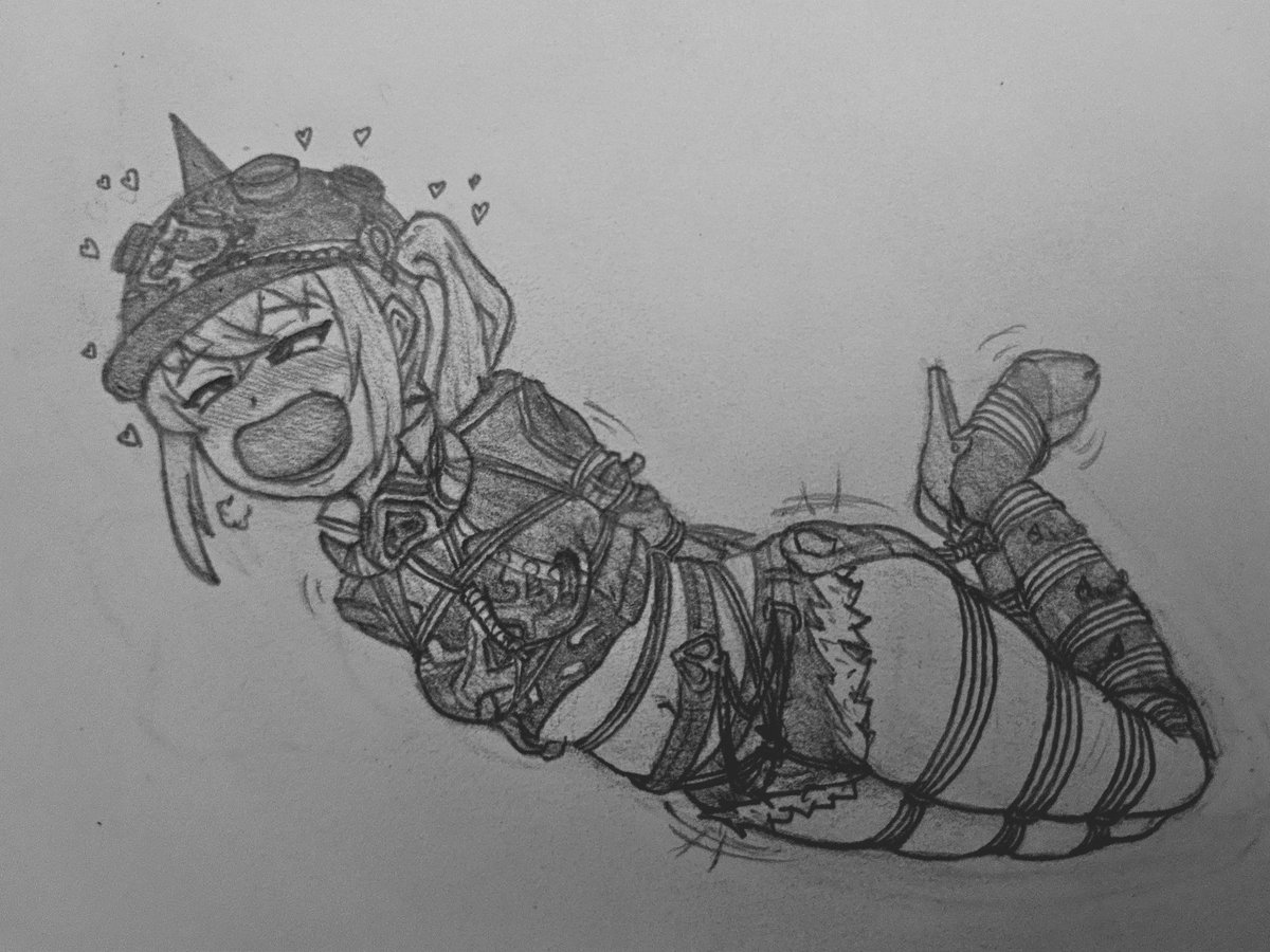 Burnice "accidentally" barged in on Lucy in the midst of her selfbondage and offered to help Lucy make it more "real" (ignoring Lucy's protest). Soon enough Lucy found herself lost in the pleasure of ropes while Burnice ran off to get Caesar with the promise of a gift...