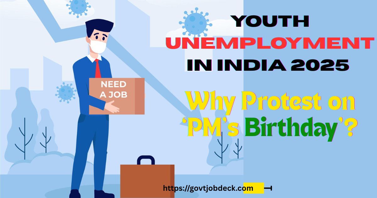 paisatool's tweet image. Is youth unemployment in India 2025 still high  enough to spark massive protests on PM&apos;s Birthday? Despite official data showing a fall  in the jobless rate, young people across the country are taking to the  streets, demanding answers. 

govtjobdeck.com/youth-unemploy…
