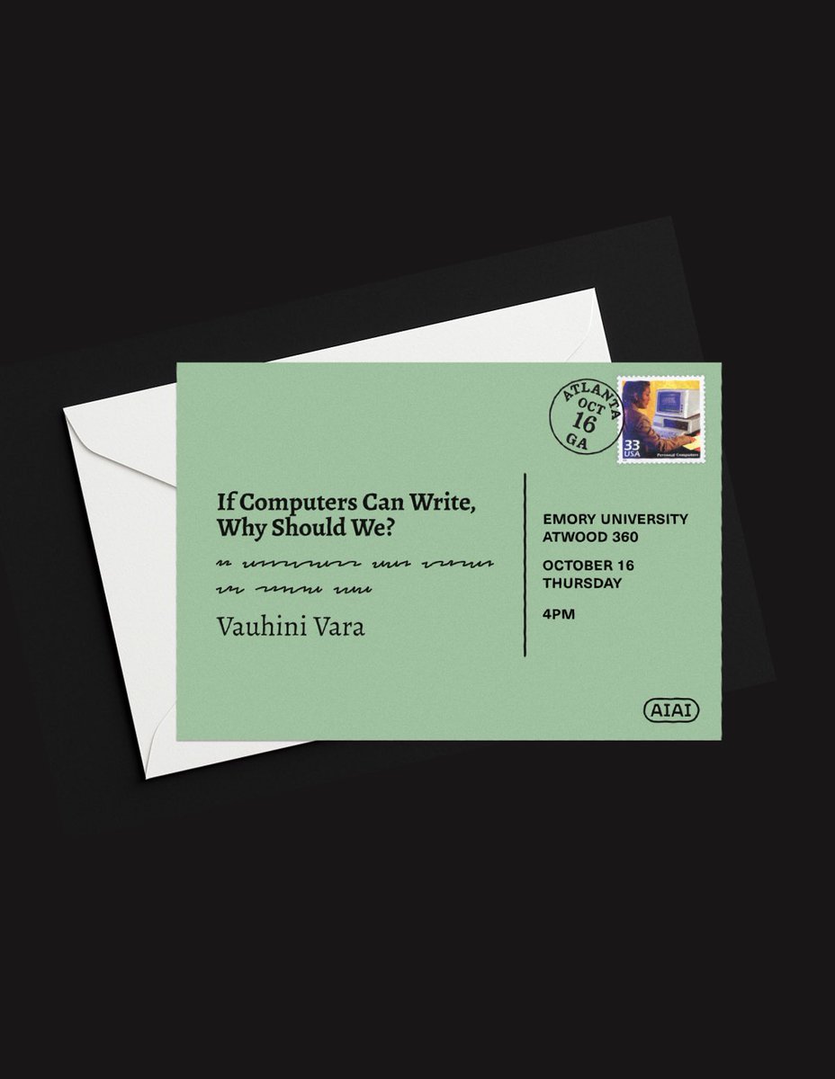 The AIAI Network is hosting journalist and novelist Vauhini Vara on Thursday, October 16. She will give a talk titled “If Computers Can Write, Why Should We?” Her most recent book Searches investigates what is at stake ethically, culturally, and for writing with the rise of AI.