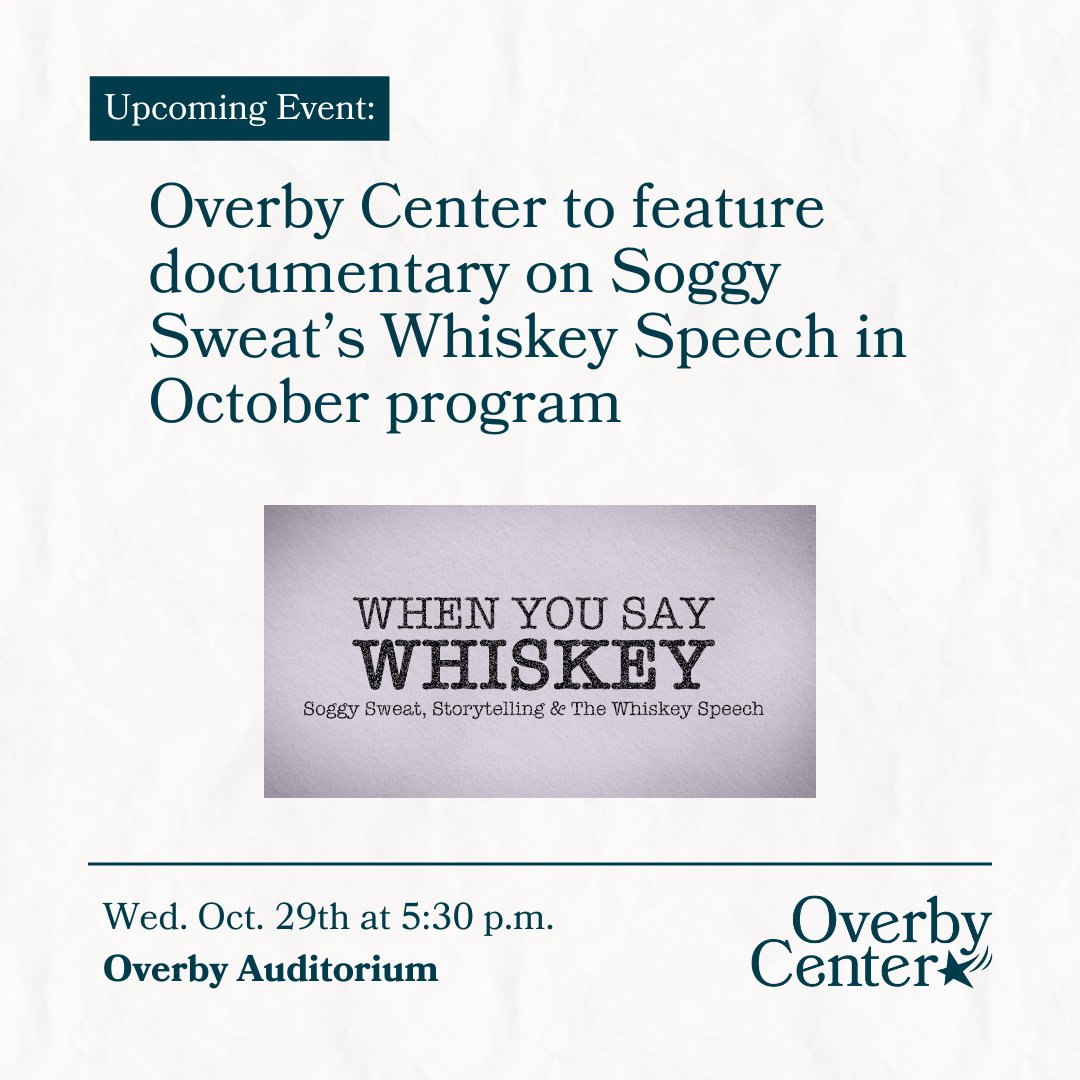 The Overby Center will host a panel discussion on Oct. 8 at 5:30 p.m. with Jerry Mitchell, Dr. R.J. Morgan, and Reena Evers-Everette. A new documentary film on Soggy Sweat’s iconic Whiskey Speech will be presented on Oct. 29 at 5:30 p.m. in the  Overby Center Auditorium.