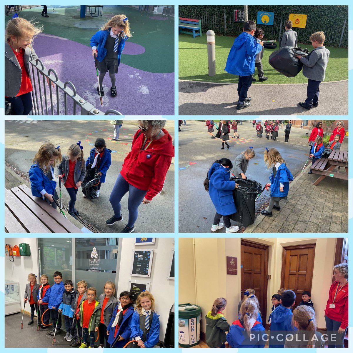 19thSquirrels's tweet photo. A great first meeting back after the summer holidays! We got to work picking up litter around our community. We also explored more of the school… can you guess where we went? https://t.co/z3o1uYtmX0