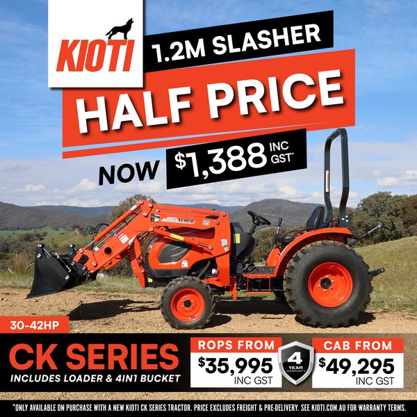 Don't forget KIOTI has a HALF PRICE slasher deal on now. Pretty handy at this time of year! Talk to our Ballarat or Warrnambool stores today.