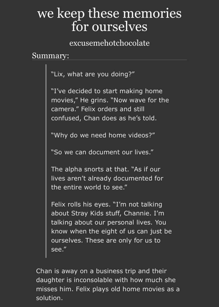 excusemehotcoco's tweet photo. we keep these memories for ourselves 

chnlx🐺🐥
🥞rated: g
🥞3.9k
🥞tooth rotting fluff, omegaverse, canon, established relationship, kidfic 

For the lovely @kawaii_kween 💖 

🔗 https://t.co/iDHtT0GOyl https://t.co/rbnIROGxRg