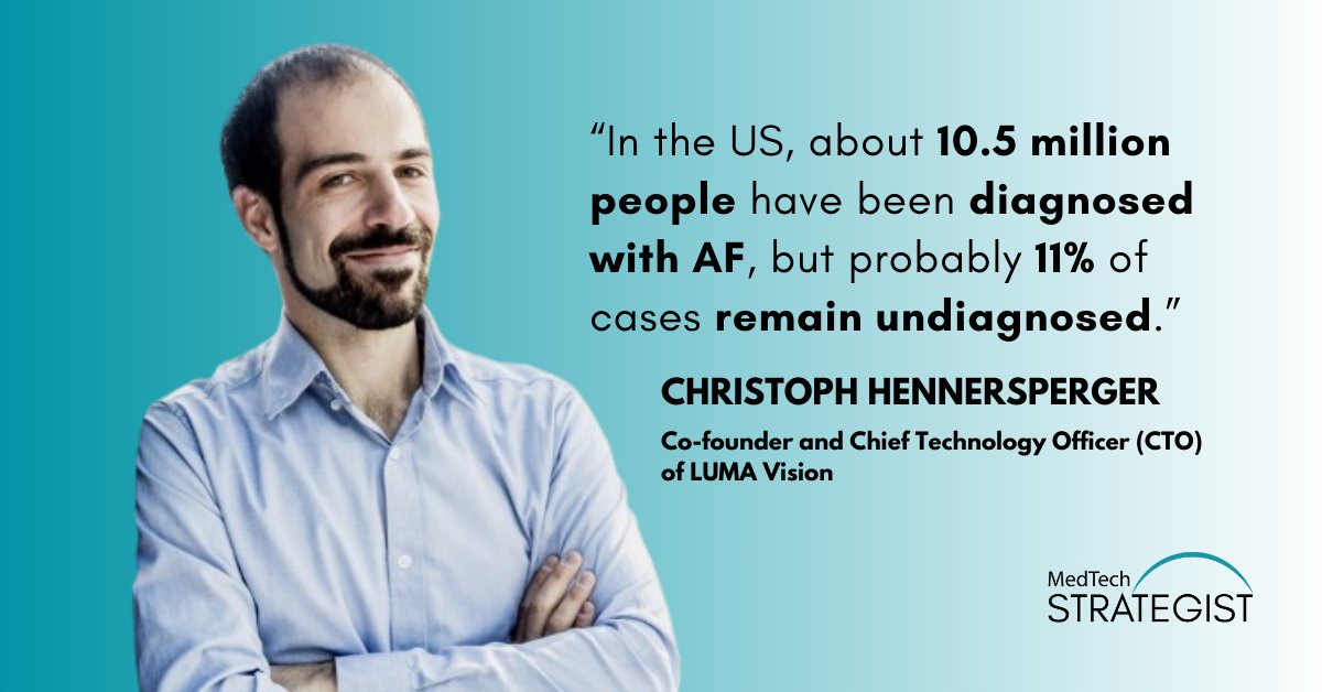 MedTechStrat's tweet image. Did you know 10.5M Americans have #AF—and ~11% of cases may remain undiagnosed?

Christoph Hennersperger, Co-founder &amp;amp; CTO of LUMA Vision, points to the need for precision tools like VERAFEYE to transform #cardiac ablation workflows: bit.ly/4pnBXed