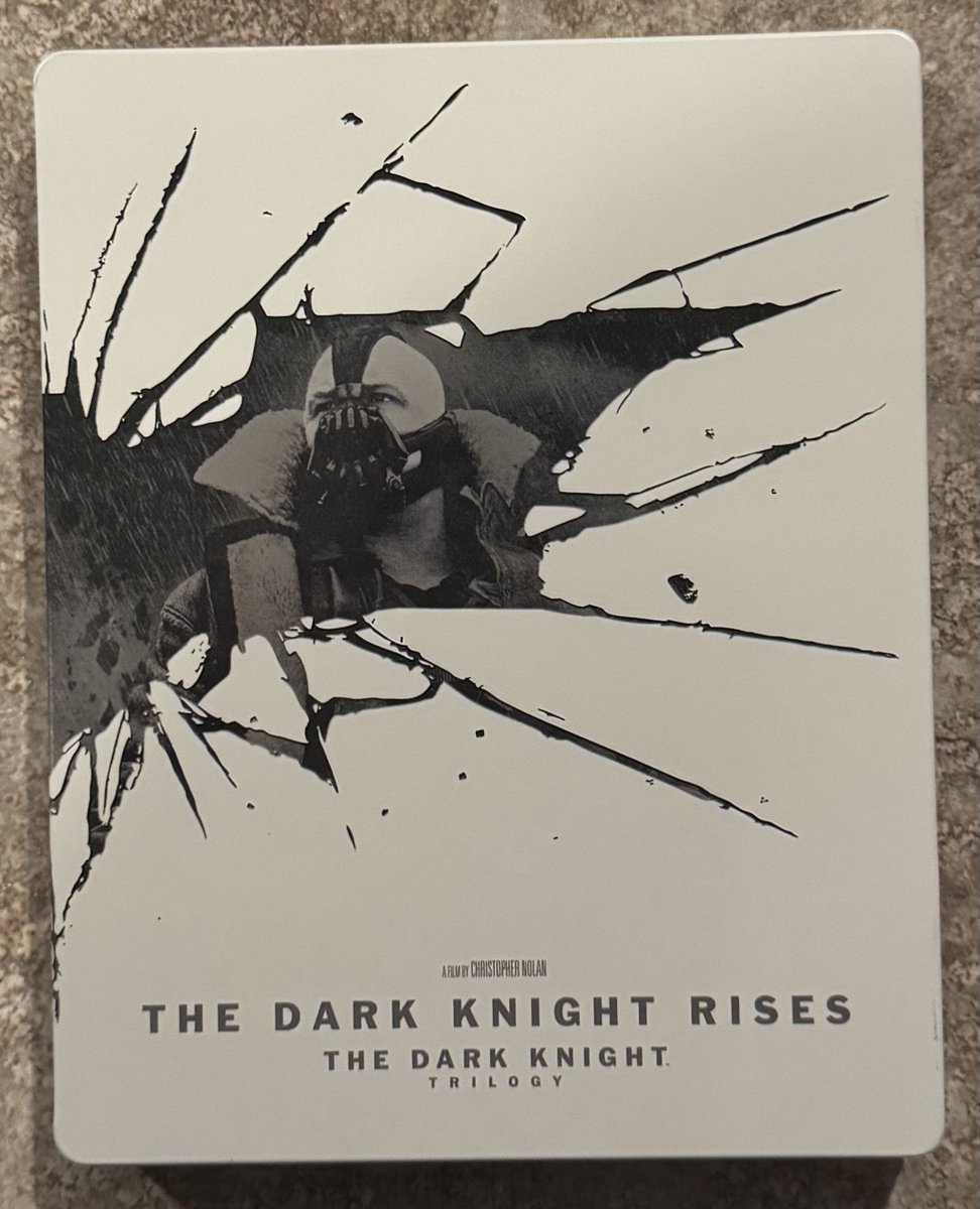 So happy I got this set! Definitely a #HolyGrail for #SteelBooks! I absolutely LOVE how the #Batman logo gets more “broken” with the progression of the SteelBooks! Amazing set, might be my favorite ever! #TheDarkKnightTrilogy