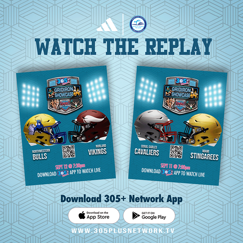 305plusnetwork's tweet photo. π₯ Missed the action this past weekend? Weβve got you covered! Catch the full replays of two big matchups:
π Cavaliers vs. Stingarees
π Bulls vs. Vikings
Stream it now on the 305+ Network Appβ π² https://t.co/WyRBp4QUoO
#305PlusNetwork #GridironShowcase #MiamiFootball https://t.co/29eEDK35qf