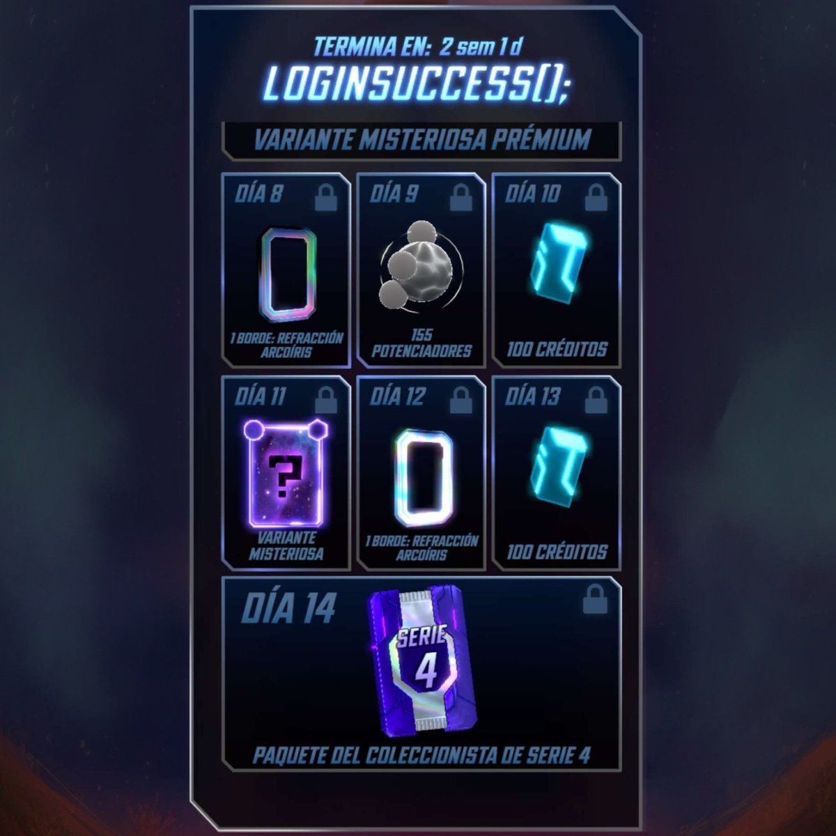 PastraSnap's tweet image. ¡🔥 Mega Login Rewards ya están aquí en Marvel Snap! 🔥
Inicia sesión cada día y gana créditos, boosters, variantes misteriosas y más. 💥
¡No pierdas ni un día para mejorar tu colección y tu mazo! 🏆
#MarvelSnap #DailyLogin #GameRewards #EpicLoot #SnapCollectors