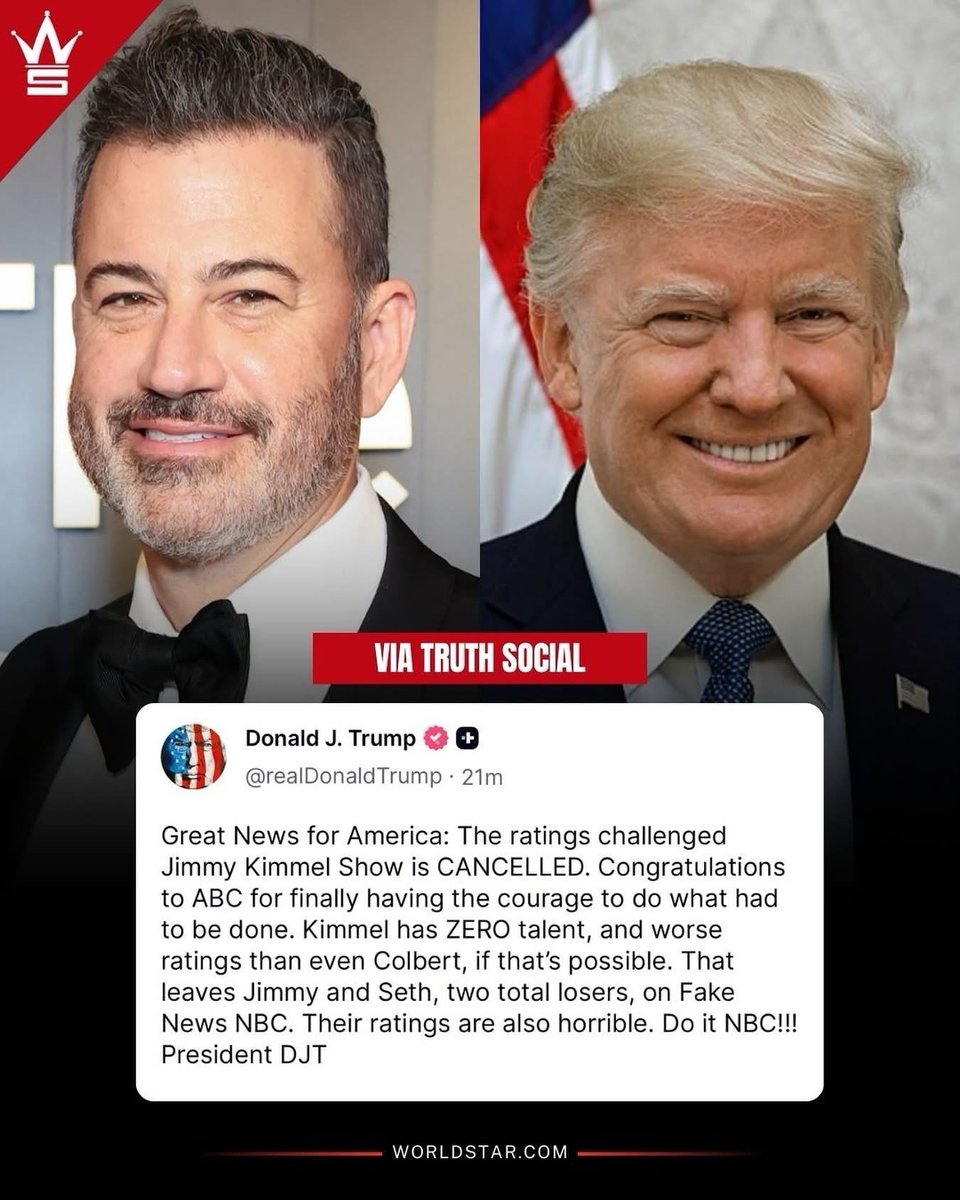 #DonaldTrump speaks on #JimmyKimmel getting suspended by ABC for #CharlieKirk comments! 👀