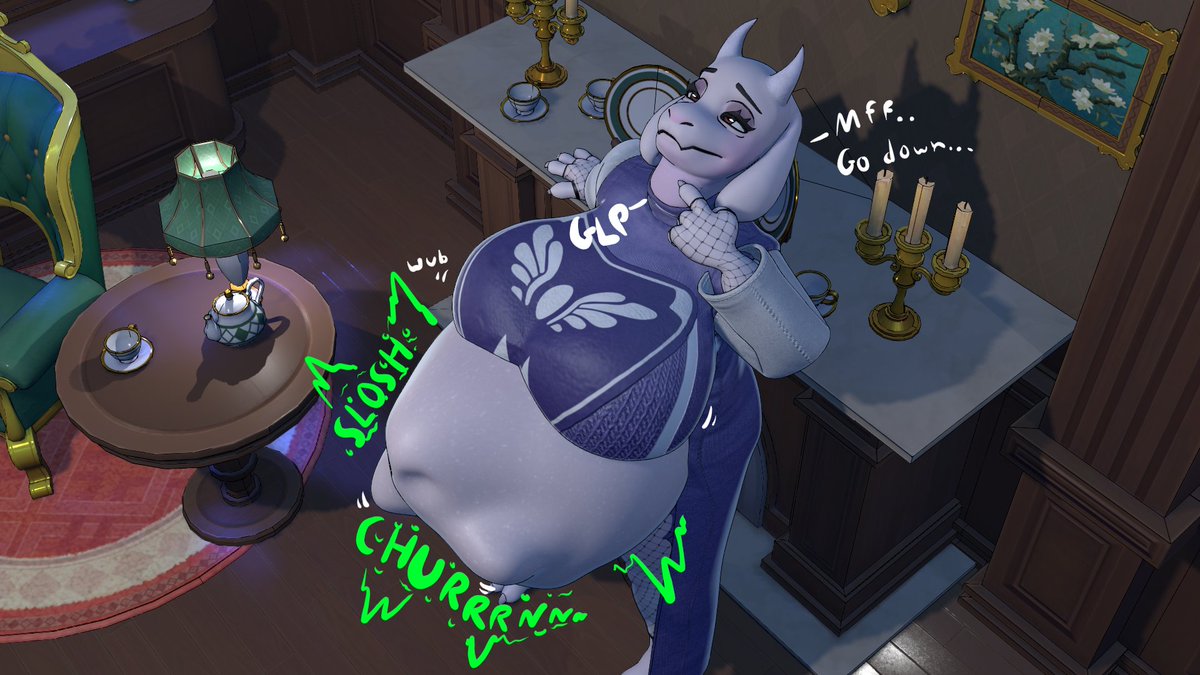 freakyamber_'s tweet photo. home invader thinks he's going to grab something valuable ... all hes getting is a voracious goat momma that wants to send him towards her noisy cauldron .. (to me thats a win tbh)

finally!!! toriel vore!! #1 milf!! (1/?)
#Toriel #torielvore #vore #belly #gurglebelly #vorebelly https://t.co/flE1LGvcxH