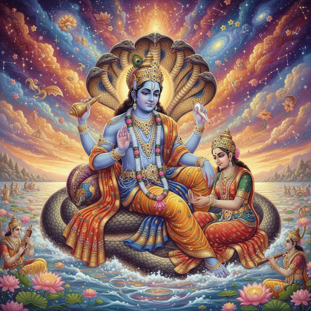 surbjit's tweet image. 🌞 शुभ प्रभात 🌞

&quot;शान्ताकारं भुजगशयनं पद्मनाभं सुरेशं।
विश्वाधारं गगनसदृशं मेघवर्णं शुभाङ्गम्॥&quot;

✨ विष्णु ही सृष्टि के पालनहार हैं,
जो जीवन में संतुलन, धैर्य और समृद्धि प्रदान करते हैं।
उनकी शरण में आने से ही जीवन का हर संकट मिटता है।

#ThursdayThoughts #Vishnu #DivineBlessings…