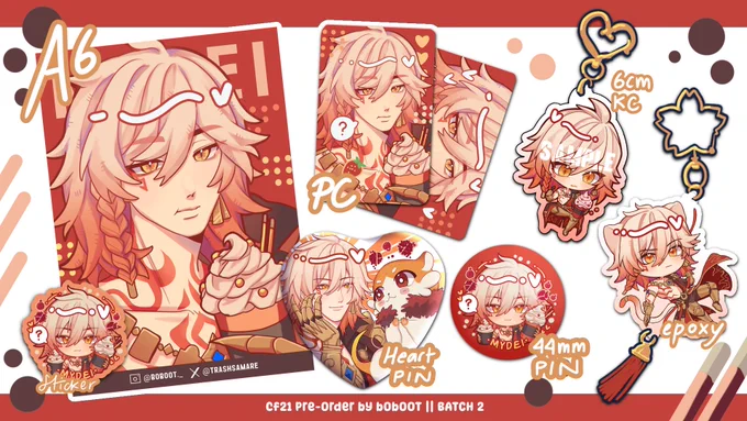 [❤️ &amp; 🔄 are appreciated!]

bobooT's #CF21 Pre-Order batch 2 is here!

📆 18 Sept - 25 Sept '25
Pick up day 1 &amp; 2 / mail order
Link in bio
🌎 GO DM first

✨ HSR (Chrysos Heirs), ALST, original, shikishi commission 

#cf21catalogue #comifuro21 

Price details and GA are in thread 