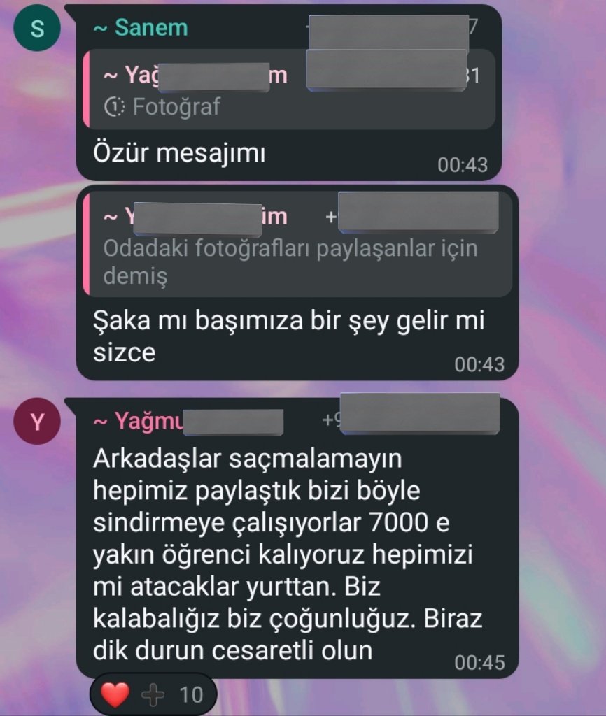 Kızların giyim kuşamına karışacak kadar hadsiz ama iş sorunları çözmeye gelince kızları yurttan atmakla tehdit edip özür mesajı yayınlayın dıyecek kadar da yüzsüz ve iş bilmezler