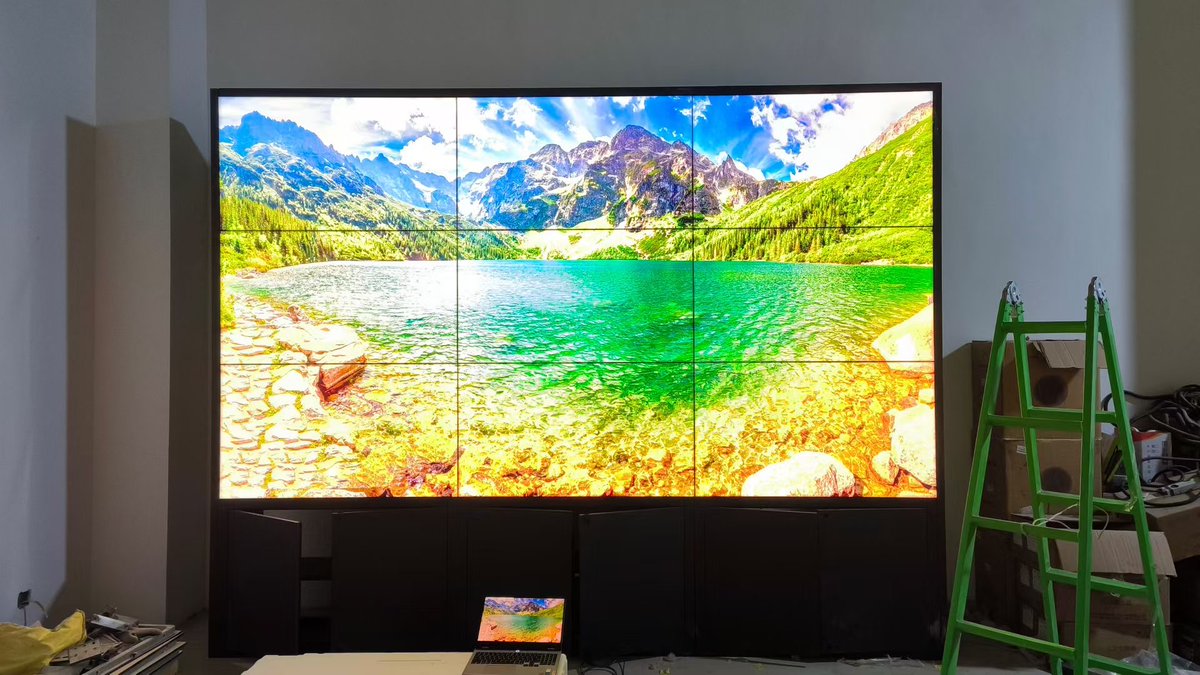 Rachel_yu433's tweet image. 3x3 55&quot; LCD Video Wall with Cabinet Bracket, Looks Nice! #videowall #lcdwall #55videowall