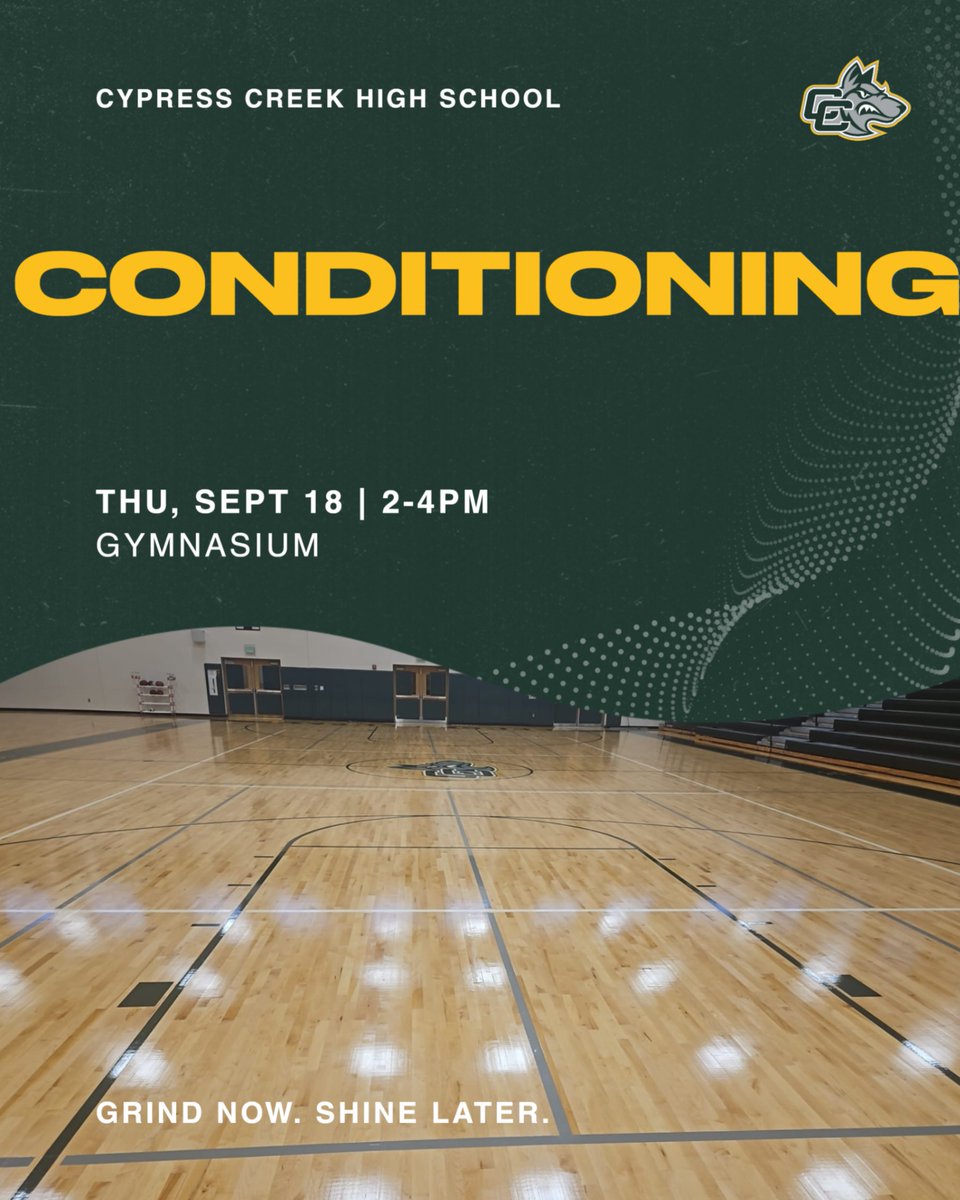 We will have conditioning tomorrow 2-4pm