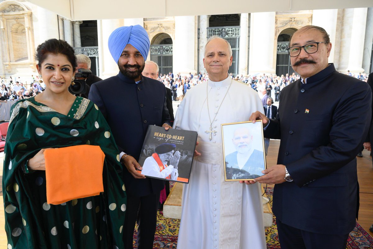 Satnam Singh Sandhu (@satnamsandhuchd) on Twitter photo On the occasion of HonтАЩble PM Shri <a href="/narendramodi/">Narendra Modi</a> Modi JiтАЩs 75th birthday, His Holiness Pope Leo XIV, the spiritual head of the Catholic Church, offered prayers for his long, healthy and impactful life.
Privileged to lead IMF delegation alongside Shri <a href="/harshvshringla/">Harsh V Shringla</a> Ji & Prof. On the occasion of HonтАЩble PM Shri <a href="/narendramodi/">Narendra Modi</a> Modi JiтАЩs 75th birthday, His Holiness Pope Leo XIV, the spiritual head of the Catholic Church, offered prayers for his long, healthy and impactful life.
Privileged to lead IMF delegation alongside Shri <a href="/harshvshringla/">Harsh V Shringla</a> Ji & Prof.
