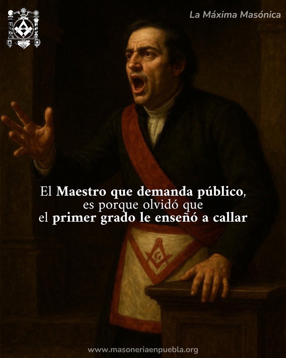 SoberanoGremio's tweet image. 𝗟𝗮 𝗠𝗮́𝘅𝗶𝗺𝗮 𝗠𝗮𝘀𝗼́𝗻𝗶𝗰𝗮

CONTÁCTANOS 𝗜𝗻𝗴𝗿𝗲𝘀𝗼: masoneriaenpuebla.org/solicitud-de-i…
.
.
#masoneria #maxima #masonica #maestro #callar #primer #grado #olvido #demanda #ArteReal #masoneriaenpuebla #ConstructoresDelAlma #SoberanoGremio 𝐼𝑚𝑎𝑔𝑒𝑛 𝑔𝑒𝑛𝑒𝑟𝑎𝑑𝑎 𝑐𝑜𝑛 𝐼𝐴