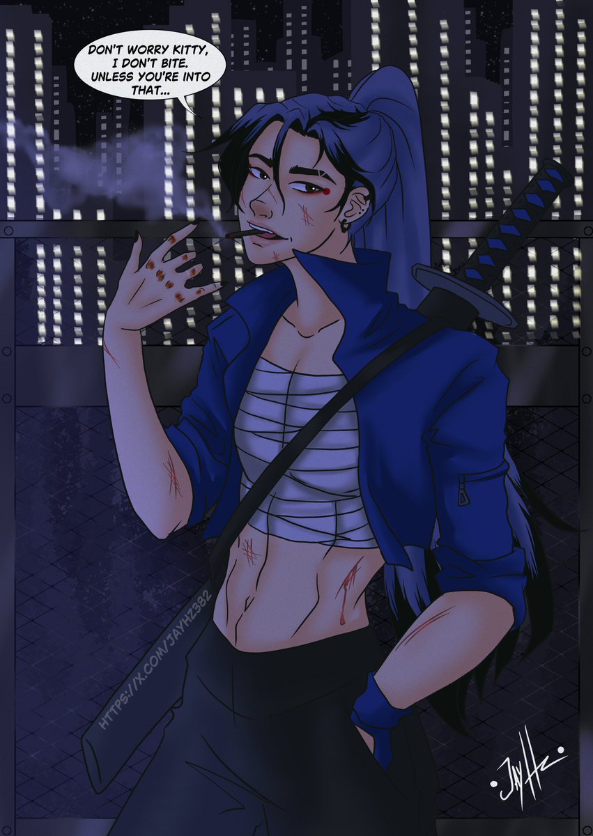 JayHz382's tweet image. Blue Viper/Haruka appreciation post~
She identifies with both genders, but prefers to dress manly, and as a mercenary acts and looks totally as a man. 
Is cold blooded and efficient.

#BlueViper #originalcharacter #ocart #genderfluid