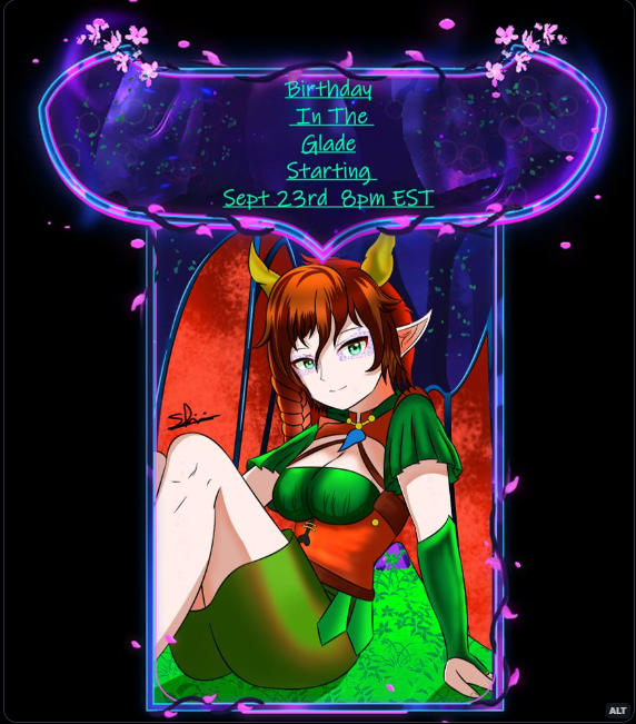 Good evening, Sprites and Visitors. You are invited to join me as I celebrate my birthday on September 27th. The fun will start on the 23rd of September with a wonderful stream of #Slimerancher2 at 8 pm EST. The full schedule will be out on Saturday. See you all soon