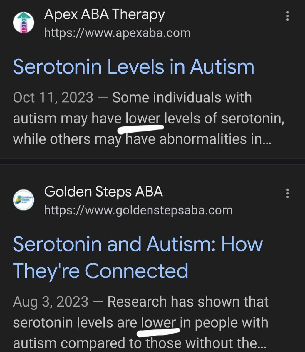 Autism and *elevated* serotonin

Everyone knows that serotonin is the happy/ feel-good hormone. Thus it is obvious that it is lower in autism spectrum individuals. Numerous autism ABA websites mention this.

The only problem is that it is completely false. Elevated serotonin in