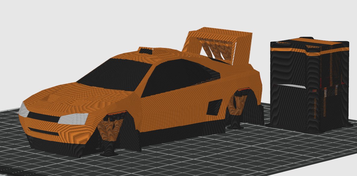 Sliced and painted, ready for final assembly. #TheLowPolyAutoShow #3DPrinting #peugeot