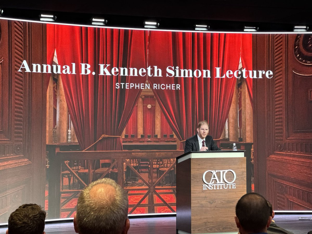 Thanks to ⁦<a href="/CatoInstitute/">Cato Institute</a>⁩ for having me as the B. Kenneth Simon keynote speech on Constitution Day!

And thanks for being a principled organization that I proudly worked at 13 years ago and am now affiliated with again.