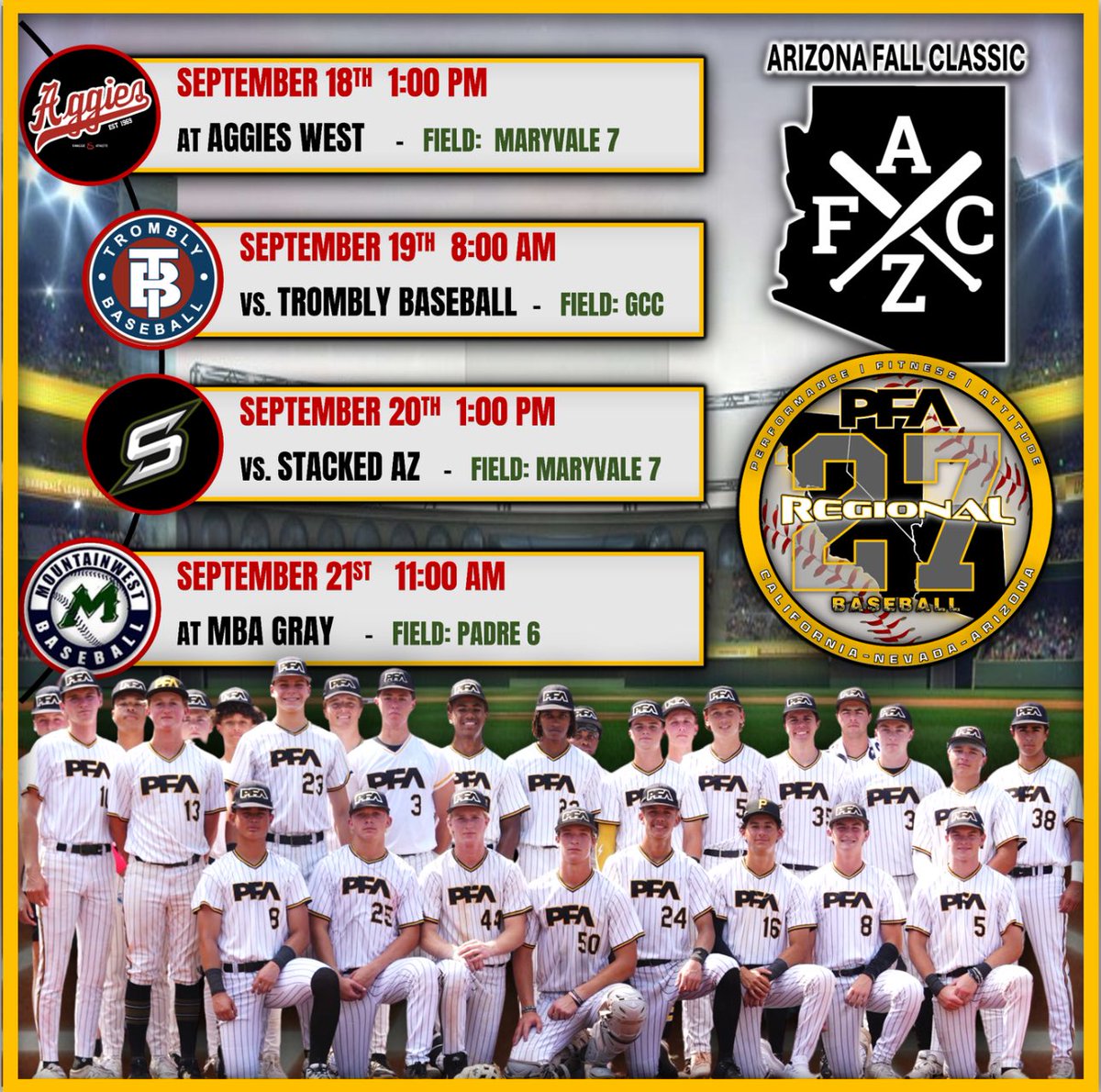 AZ Fall Classic schedule