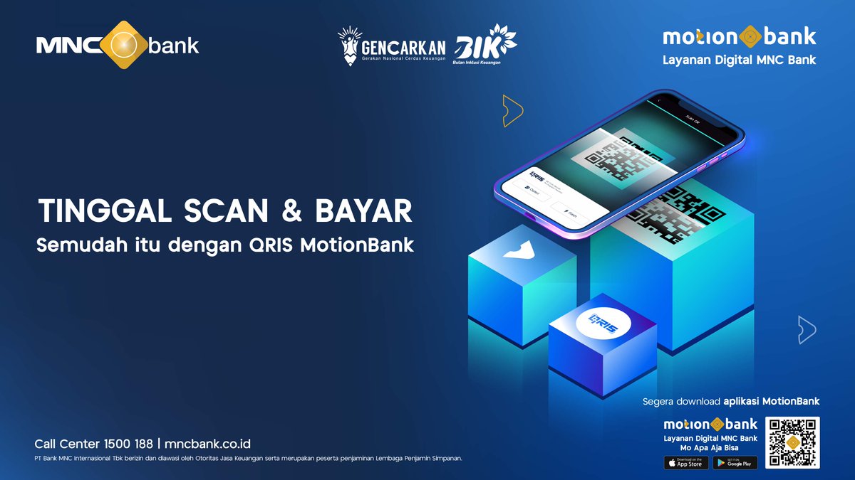 MotionBankID's tweet photo. DIBIKIN GAMPANG

Pakai QRIS MotionBank, bebas ribet! Tinggal scan, beres.

Mudah, praktis, aman!

Yuk pakai QRIS MotionBank sekarang!

⬇️https://t.co/hsr7RoetuI

☎️ 1500188 | https://t.co/cZDCrvIzf3 | https://t.co/BzhK0K6DYV
#MotionBank #MoApaAjaBisa #QRIS https://t.co/NJRTtcp3Kk