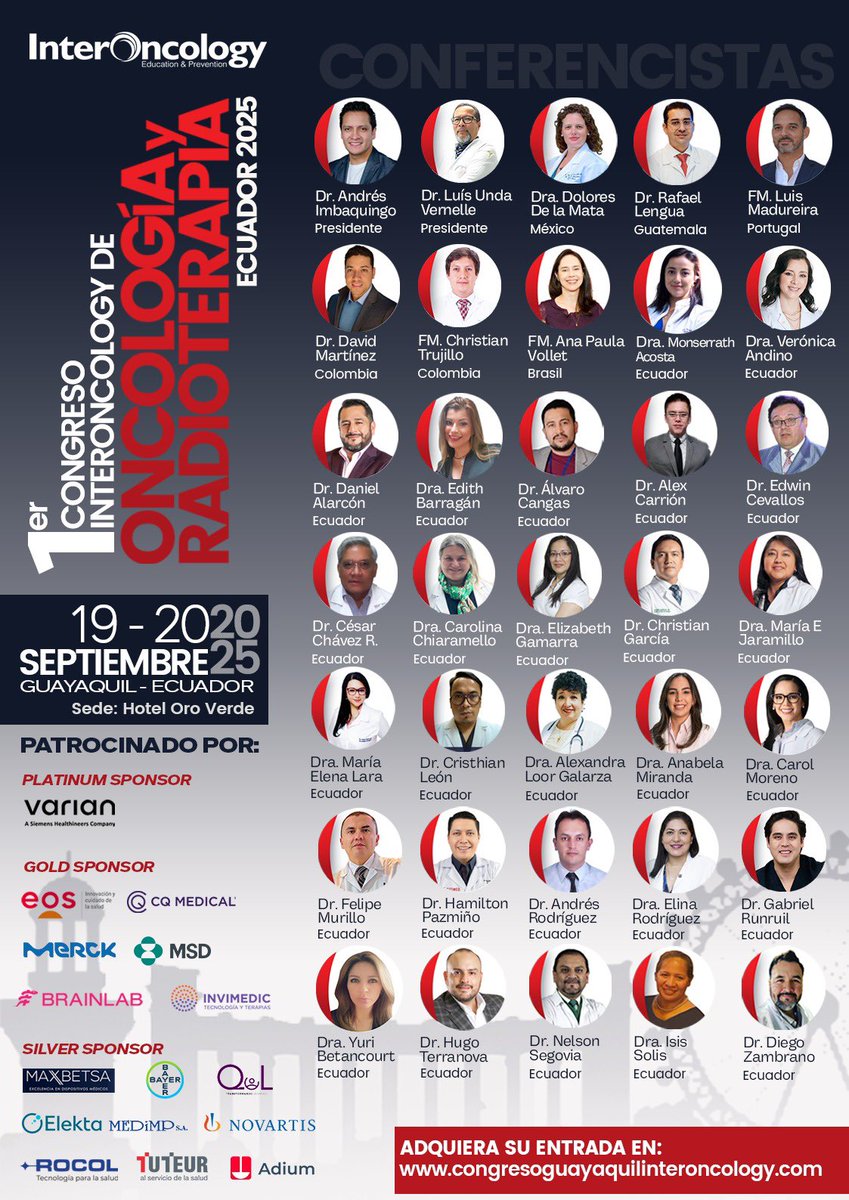 ⏳Cuenta regresiva

InterOncology Guayaquil 
⠀
Dos días dedicados a la formación médica continua

📅 Fechas: 19 y 20 de septiembre
📍 Lugar: Guayaquil
⠀
Ven y conecta con expertos, actualízate con lo último en avances oncológicos y fortalece tu compromiso con la salud.
