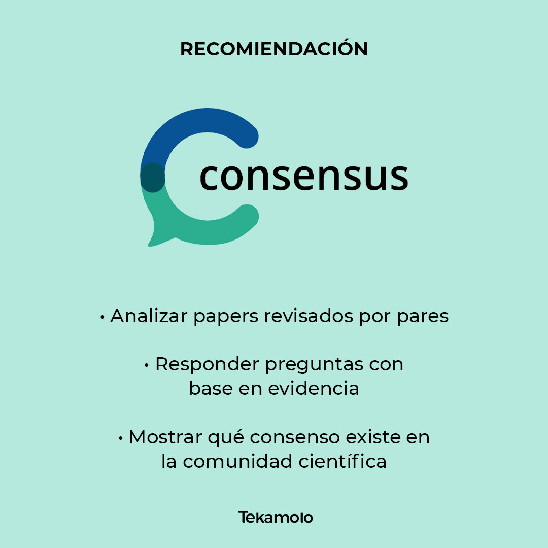 Tekamolo_net's tweet image. Haz de la IA tu aliada con esta herramienta: Consensus

Esta es una herramienta impulsada por IA para la búsqueda académica que permite a los usuarios analizar millones de artículos para tener respuestas con sustento.

#ConsensusAI #CienciaSinFronteras  #IAeInvestiagacion