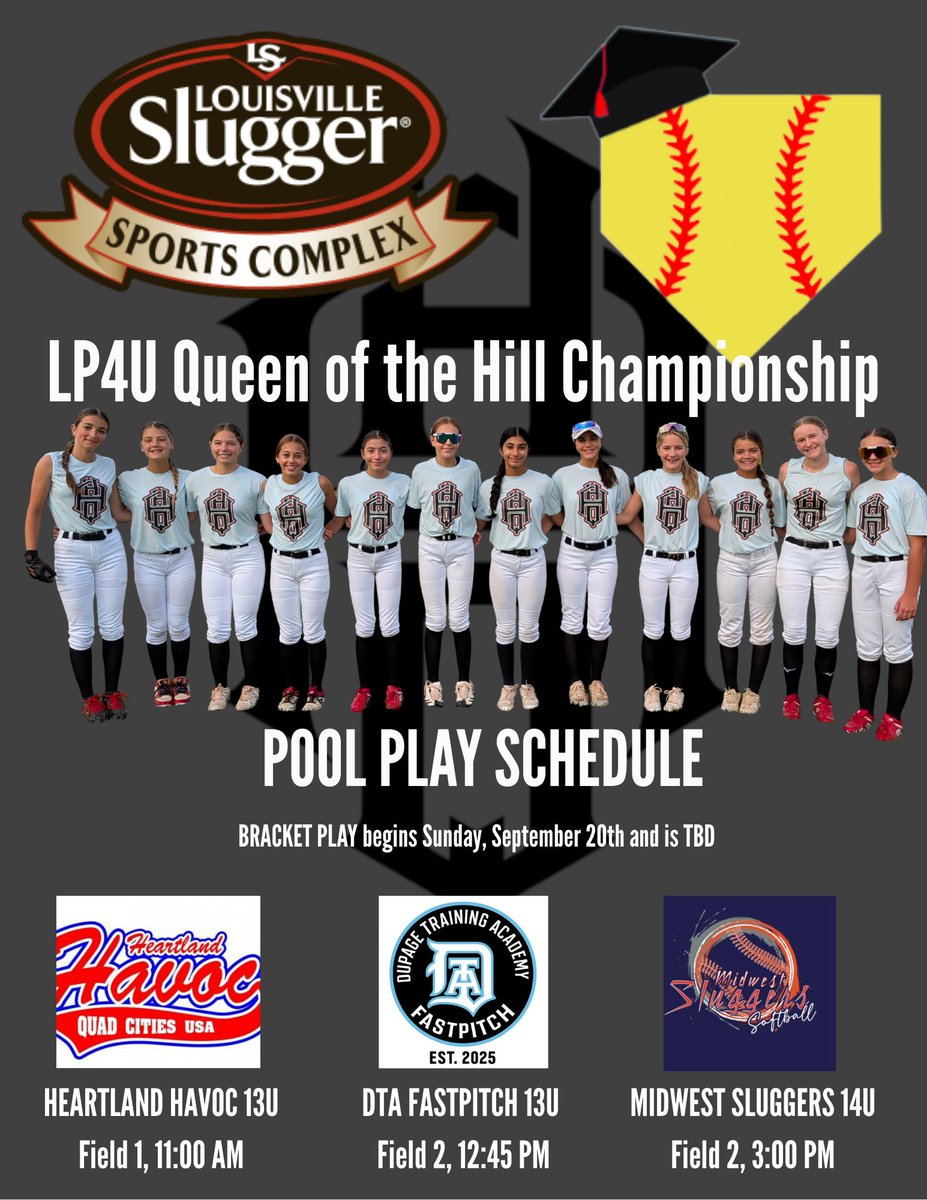 We will be in Peoria at the Louisville Slugger Complex this weekend in the #LP4U Queen of the Hill Championship. We are looking forward to a great weekend at one of our favorite places to play. ⚫🔴