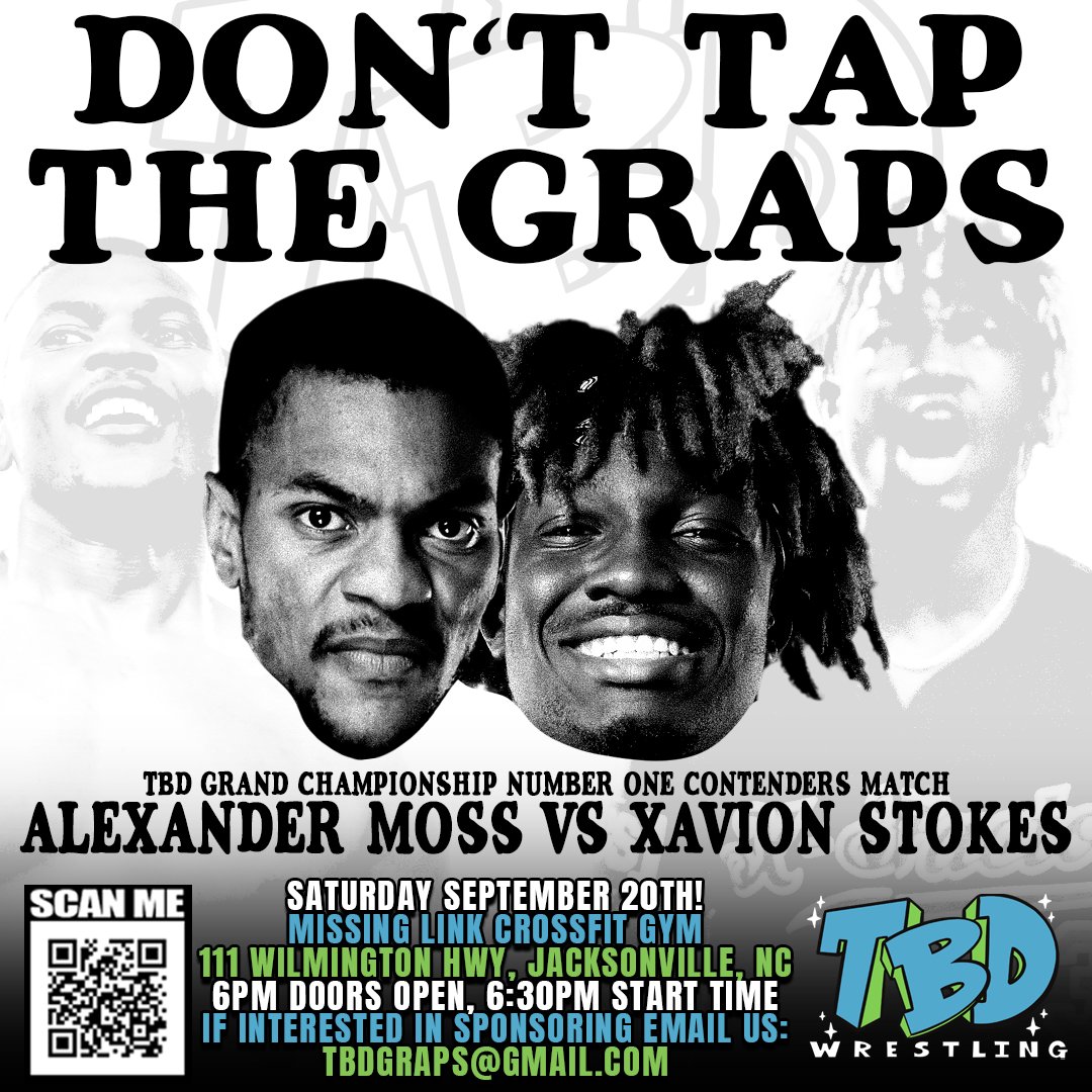 TBD Wrestling (@tbdgraps) on Twitter photo π¨ MATCH ANNOUNCEMENT! π¨
At DON'T TAP THE GRAPS, on Saturday, September 20th, we'll crown the next Number One Contender to the TBD Grand Championship!
"The Absolute Truth" <a href="/Alexander__Moss/">Absolute Truth |T| Alexander Moss</a> made quite the impact on The Prelude to System Of A Dropdown. Moss questioned TBD π¨ MATCH ANNOUNCEMENT! π¨
At DON'T TAP THE GRAPS, on Saturday, September 20th, we'll crown the next Number One Contender to the TBD Grand Championship!
"The Absolute Truth" <a href="/Alexander__Moss/">Absolute Truth |T| Alexander Moss</a> made quite the impact on The Prelude to System Of A Dropdown. Moss questioned TBD