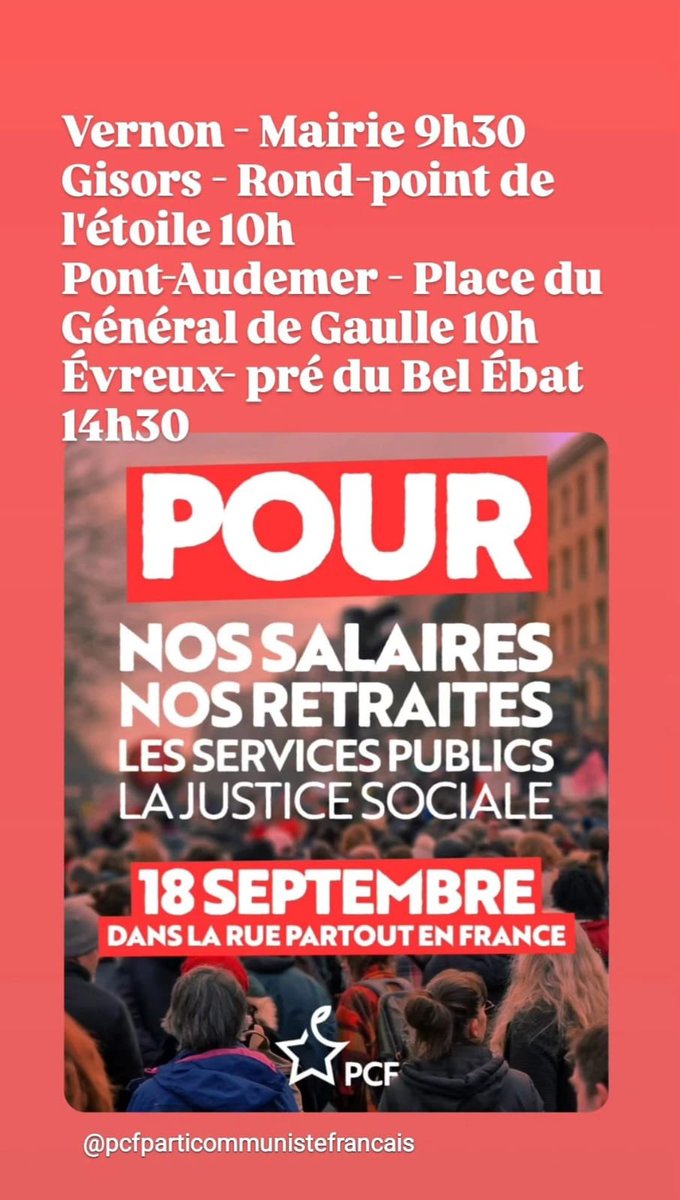 Demain, je serai en manifestation le matin à Rouen et l’après-midi à Évreux, aux côtés de mes camarades de gauche, des citoyens acculés par la crise, des organisations syndicales, pour condamner la politique néfaste orchestrée par le gouvernement et décidée par Emmanuel Macron.