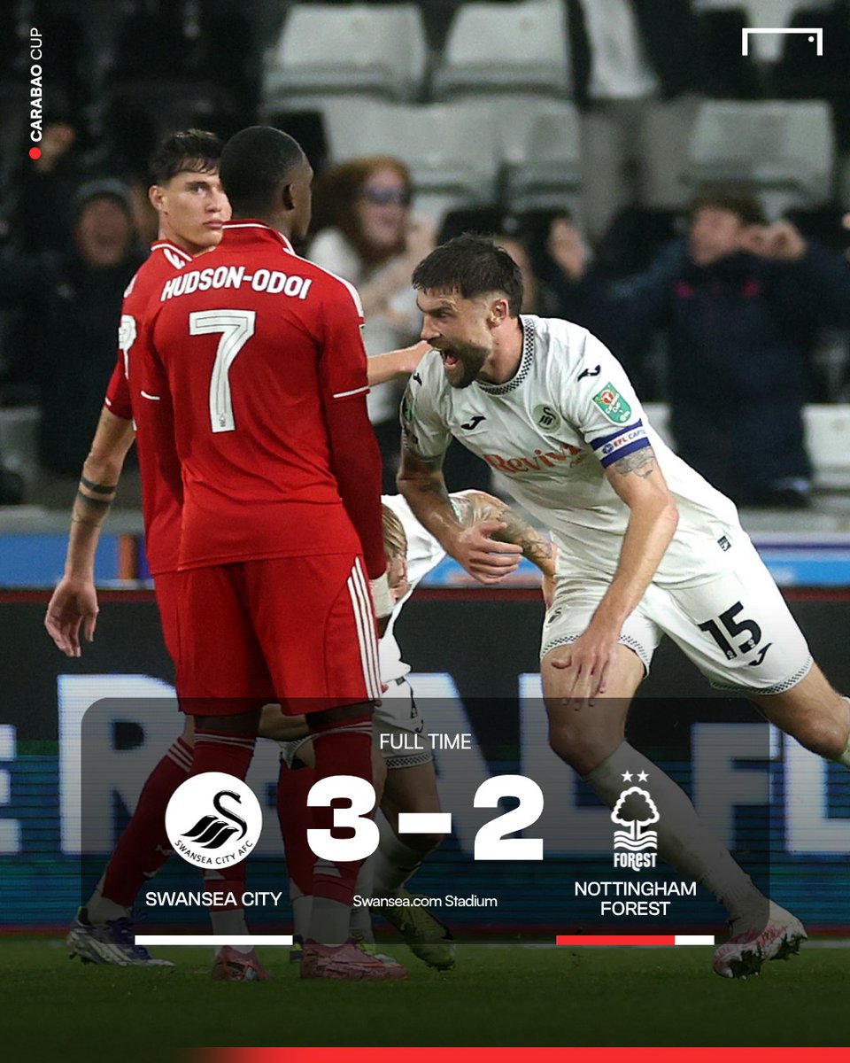 Goal_TH's tweet image. #FT สวอนซีได้สองประตูช่วงทดเวลา พลิกแซงชนะฟอเรสต์ ตีตั๋วเข้ารอบ 4 คาราบาว คัพ

#SWAvFOR #CarabaoCup #ฟุตบอลต่างประเทศ