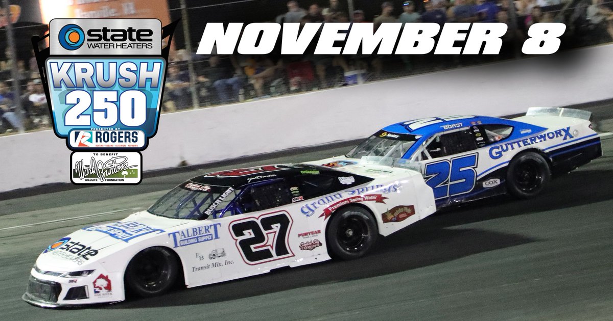 We’re gonna absolutely 𝙆𝙍𝙐𝙎𝙃 it on November 8. A 250-lap Late Model brawl is on the docket less than two months from now. Wanna know more about it? See below. <a href="/WardBurtonWBWF/">Ward Burton</a> <a href="/JebBurtonRacing/">Jeb Burton</a> 

📰: southbostonspeedway.com/post/november-…