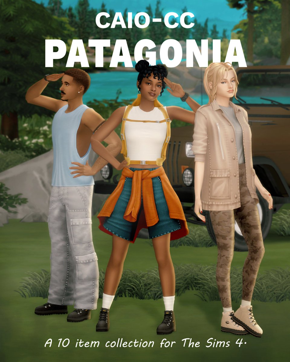 The Patagonia Collection is out! 10 new trekking-inspired items that blend comfort, sportiness &amp; rugged charm,  perfect for any outdoor adventure.
#ts4 #ts4cc #sims_4 #the_sims_4 #sims4 #s4cc #sims4cc #simblr #maxis_match #sims_4_cc #Sims4