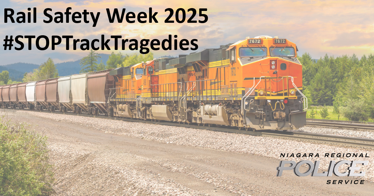 NiagRegPolice's tweet photo. Rail Safety Week runs annually from September 15 to 21. 

We encourage everyone to educate themselves about railroad safety and avoid crossing/trespassing accidents. 

#RailSafetyWeek https://t.co/YGVRIwlbaj