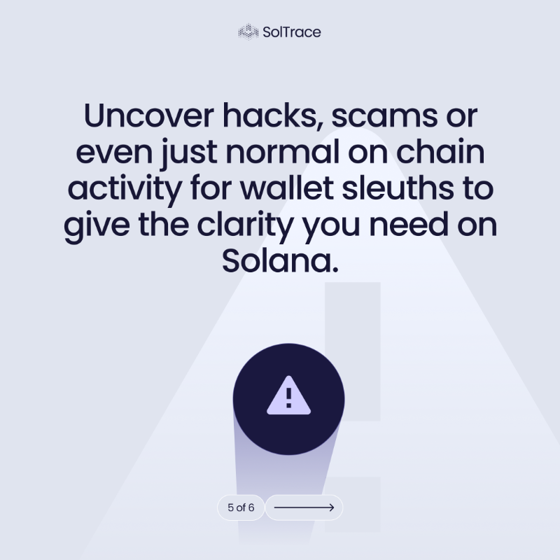 UseSolTrace's tweet photo. On the Solana network, many people are unaware of how to properly navigate blockchain transaction data to uncover developer and side wallets.

Leaving you empty-handed and your time wasted.

SolTrace educates you and simplifies that process, saving your valuable time and effort!
