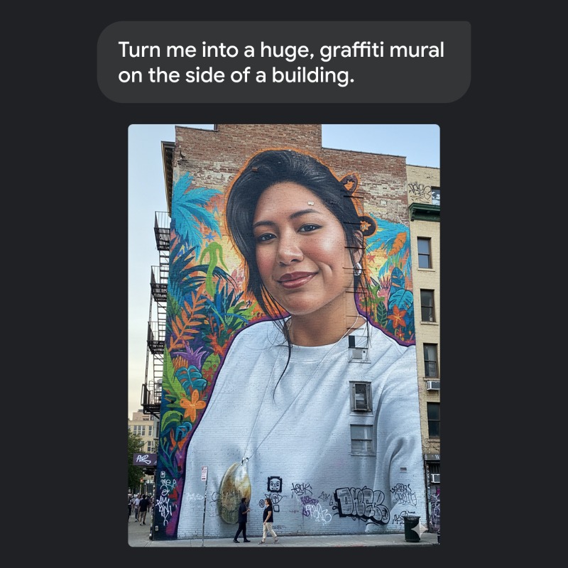 GeminiApp's tweet photo. Looking to Nano Banana your profile pic? Here are 5 prompts to try ↓