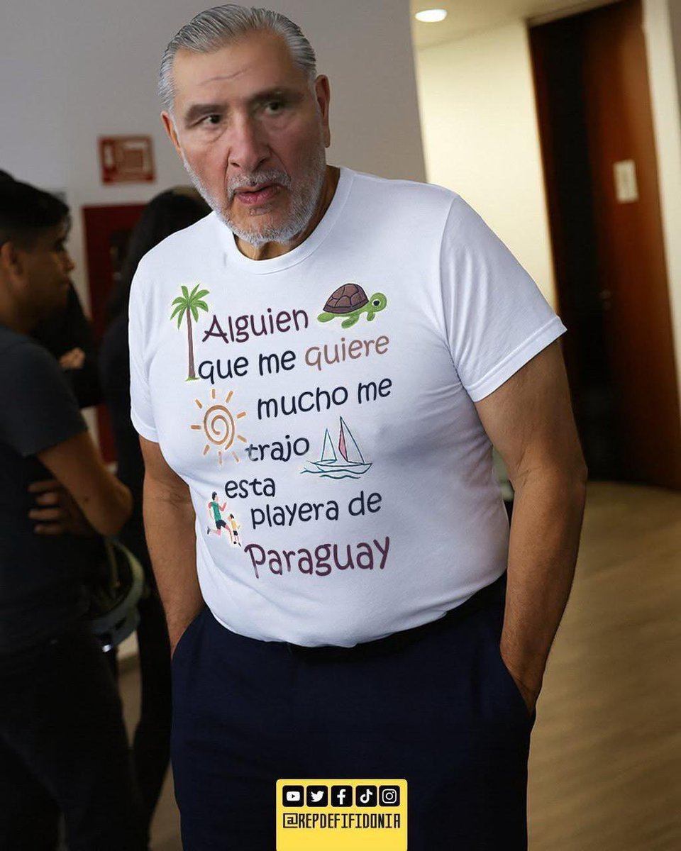 ¡Que bonita playera <a href="/adan_augusto/">Adán Augusto López H</a> !Secretario <a href="/OHarfuch/">Omar H Garcia Harfuch</a> no tenía que ir tan lejos por Hernán N. En el <a href="/senadomexicano/">Senado de México</a> se encuentra con FUERO el capo del grupo del n4rcoTrafico LA BARREDORA 🧹 

Dicen que <a href="/amlopezbeltran/">Andres Manuel Lopez Beltran</a> ya se AMPARÓ porque también le trajeron playerita de