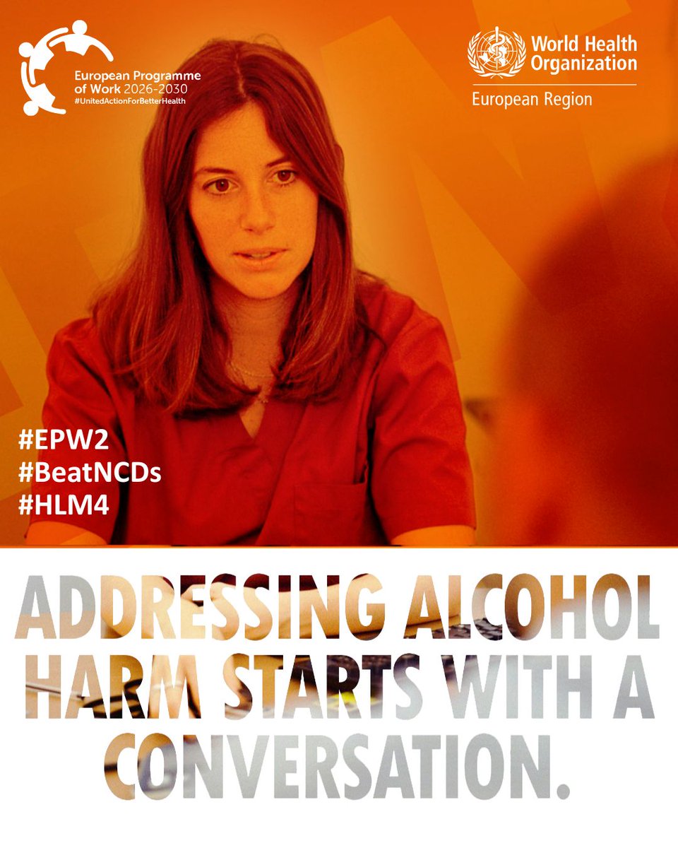 WHO_Europe's tweet image. “We routinely screen for conditions like blood pressure and diabetes, as well as risk factors for diseases, like smoking – but what about #alcohol?” – Dr Margarida Santos, GP in Lisbon, Portugal.

Read the full story here
who.int/europe/news-ro…

#EPW2 #BeatNCDs