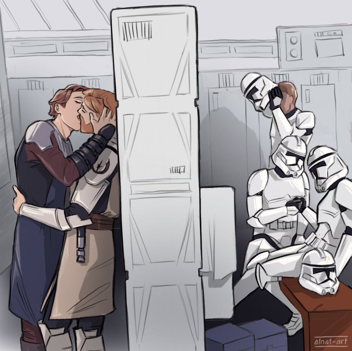 Last minutes before a mission.

#starwars #obikin #anakinskywalker #obiwankenobi #clonewars