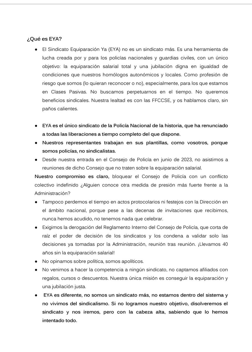 EYAPolicia's tweet image. ⚠️ Comunicado urgente del sindicato EYA 📄 

 #EquiparaciónYa