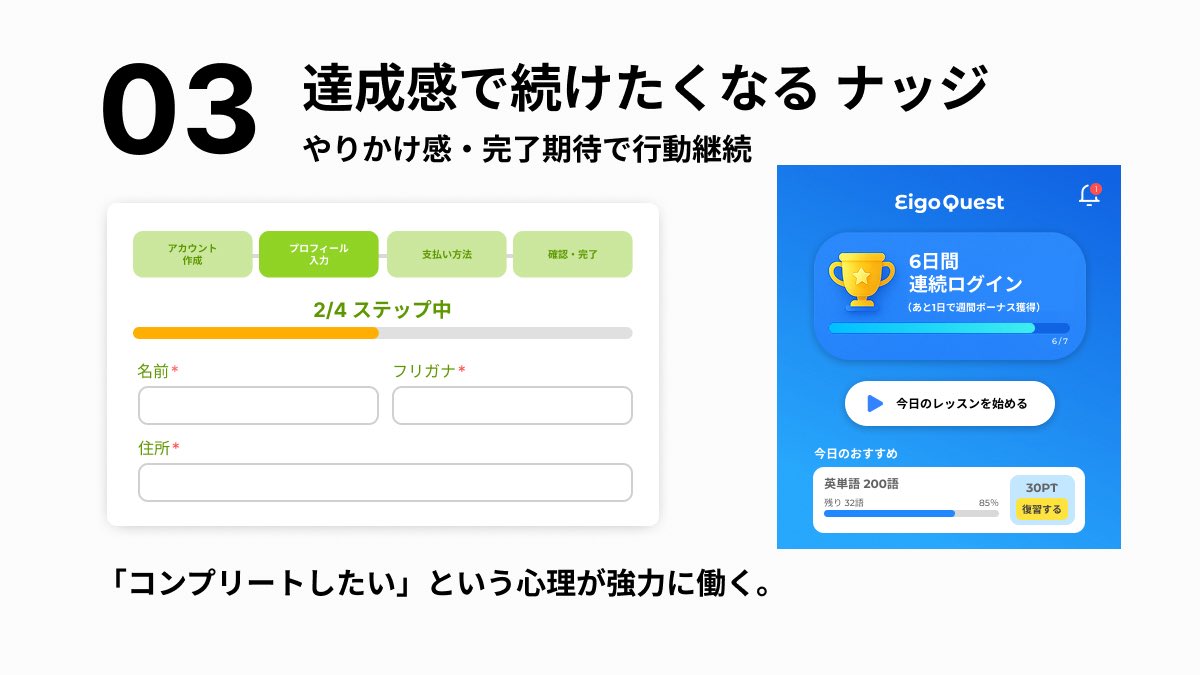 oya_webdesign's tweet image. デザイン×ナッジ
最近このテーマで学びを深めています😎

UIによる“後押し”のテクニック

トレースする中で出会った
代表的な「ナッジ」の例を
画像にまとめてみました👇

行動を強制せず、でも迷わせない。
そんな設計をご提案できるよう
感覚を磨いていきます🌿

#デイトラ
#UIデザイン #Webデザイン