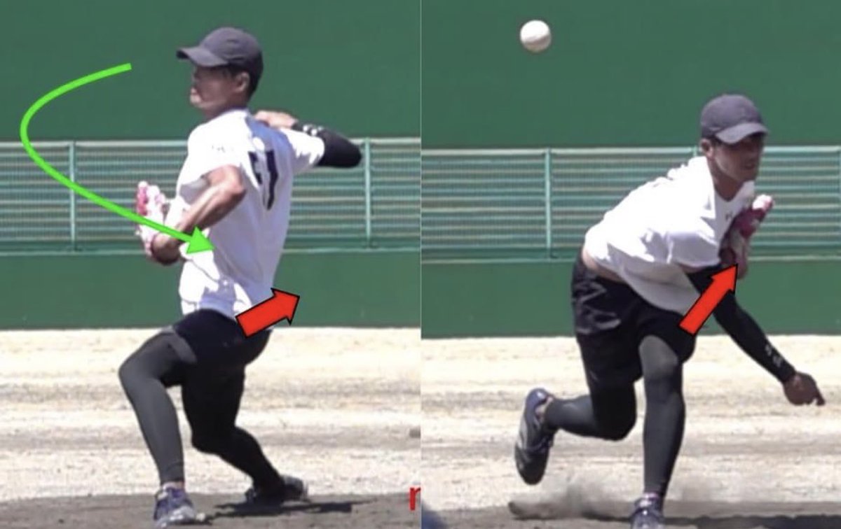 ✅　股関節の使い方を分析する②

前回の①ではパンツラインで折りたたむ使い方をやりました。

今日は、別の使い方。

「股関節を引き込む」この動きです。

日本人の右ピッチャーの大半はこの使い方です。

言葉で引き込むといっても中々イメージできないと思うので写真を見てください。